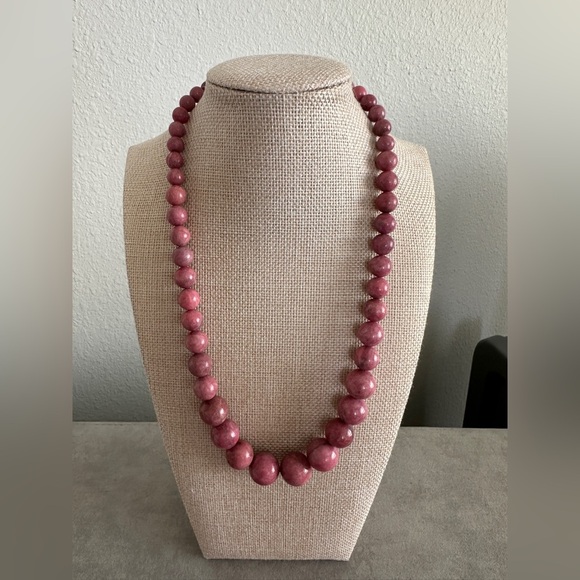 Rose Rhodonite Graduated Bead Necklace by Jay King - Picture 3 of 13